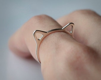 Cat ears ring - Crazy Cat Lady - cat ring - Sterling Silver 925 - Jewelry by Katstudio