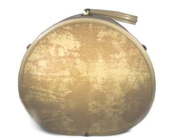 Vintage Samsonite Train Case - Mid Century Train Case, Retro Train Case, Beige, Round Taupe Train Case