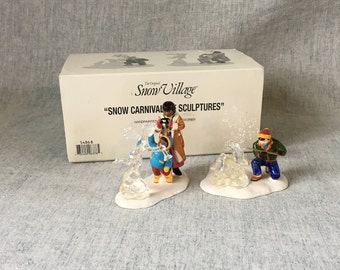 Vintage Department 56 Snow Village, Snow Carnival Ice Sculptures 1995 Retired