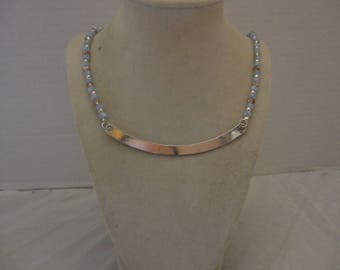 Silver and Blue Necklace Blue and Silver Necklace One Of A Kind Necklace Wedding Necklace Statement Necklace Bridesmaid Necklace Great Gift