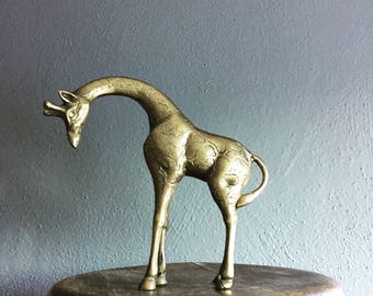 Vintage brass giraffe