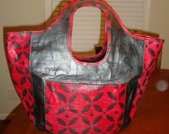 Hobo Leather Purse Handbag Red or Purple