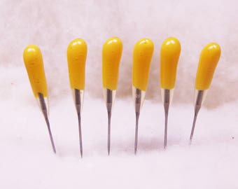 Color-Coded Felting Needles Yellow 40t All-Purpose Single Point 6 Pack - for all types of needle felting
