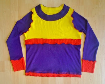 Upcycled Clothing/Sweater/Pullover/Retro/Festival Clothing/Funky Clothing/Unique Clothing/Boho Clothing/Hippy Style/Eco/For Women/OOAK
