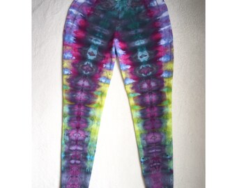 Handmade Large Psychedelic Tie Dye Leggings - Tie Dye Pants - Festival Pants - Festival Leggings - Hippie