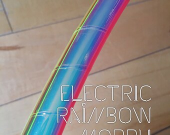 brand new**•Electric Rainbow Morph• polypro or hdpe uv reactive tri-morph hula hoop