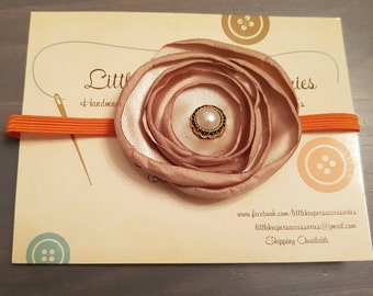 Beige rolled flower headband