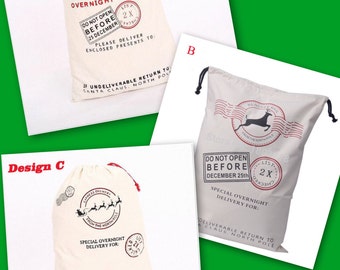 Sale santa Sack, Christmas sack, tote, Santa's delivery, special delivery