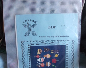 Vintage LuvLee Plastic Canvas Kit Magnets Needlepoint Designs Sweet Treats