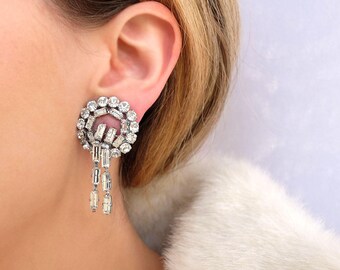 Vintage 1950s Earring | Vintage Earrings | Chandelier Earrings | Statement Earrings | 1950s Clip Earrings | Dangly Earrings | Large Earrings