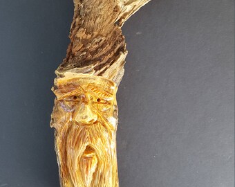 KnotHead"wood spirit wood fellow friend OOAK anniversary Christmas gift rustic decor den mancave woodcarving