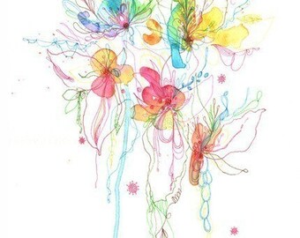 art print- giclee-drawing- watercolor-spring-wall decor- wall art- Blossoms Series 37 11x14