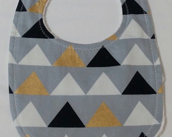 Grey with Black, White and Gold Triangles