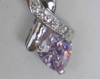 SALE Small and Elegant Sterling Silver and Cubic Zirconium Pendant