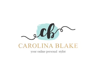 Premade logo, logo aquarelle, logo du Blog, Blog en-tête, Logo personnalisé, Logo personnalisé, conception de Logo, initiales, glam, 6 couleurs