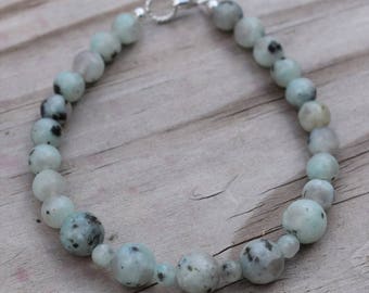 Sesame Jasper Bracelet, 925 Sterling Silver