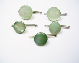 Vintage Tuxedo Studs with matching Collar Buttons Mother of Pearl Vest Buttons Formal Wear tuxedo Jewelry