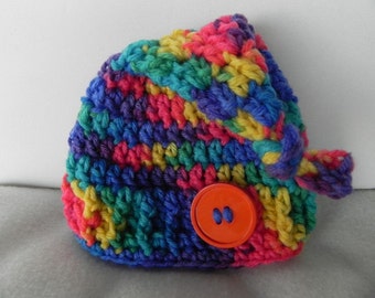Colorful Topknot Hat INVENTORY REDUCTION SALE Ready to Ship Only One Available