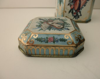 Meister Vintage DECORATIVE TIN - aqua, music, Made in Brazil