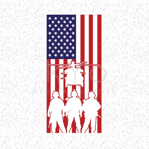 Download American Flag With Military Silhouettes Svg Veterans Day svg