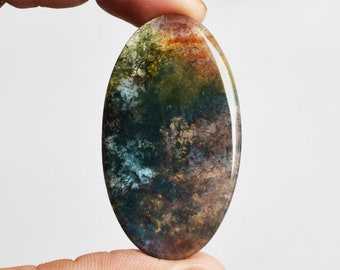 Affordable Price Natural Red Green Bloodstone Cabochon For Pendant, Size 46x26x4 MM Healing Crystals, Smooth Polished Jewellery Making 13191