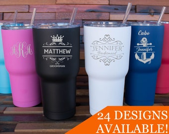 Personalized Tumbler, Insulated Tumbler, Engraved Cup, Custom Tumbler Cup, Tumbler with Straw, Monogram Tumbler, Rambler, 30oz or 20oz Mug