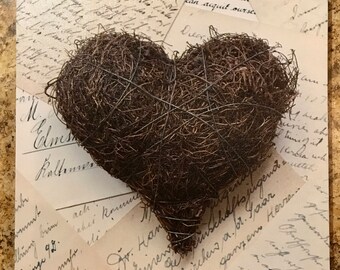 Heart on Canvas, Twigs and Letters in European Languages