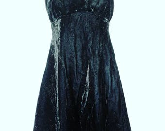 Retro 1990's Black Velvet Skater Dress