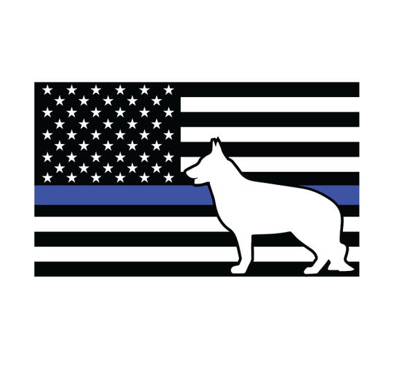 Thin blue line k9 police download shepherd flag svg dxf