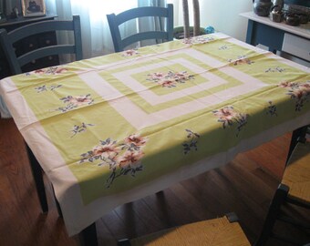Vintage 1950's Cotton Table Cloth