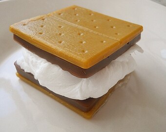 S'mores Glycerin Soap, Party Favors, Children's Soap, Chidrens Stocking Stuffer, Novelty Soap, Vegan Soap, Dessert soap