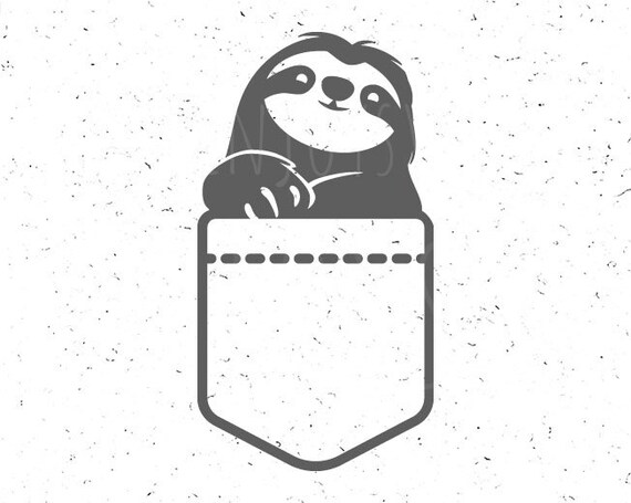 Download Sloth svg Sloth in a pocket svg Cute Sloth svg Slow down svg