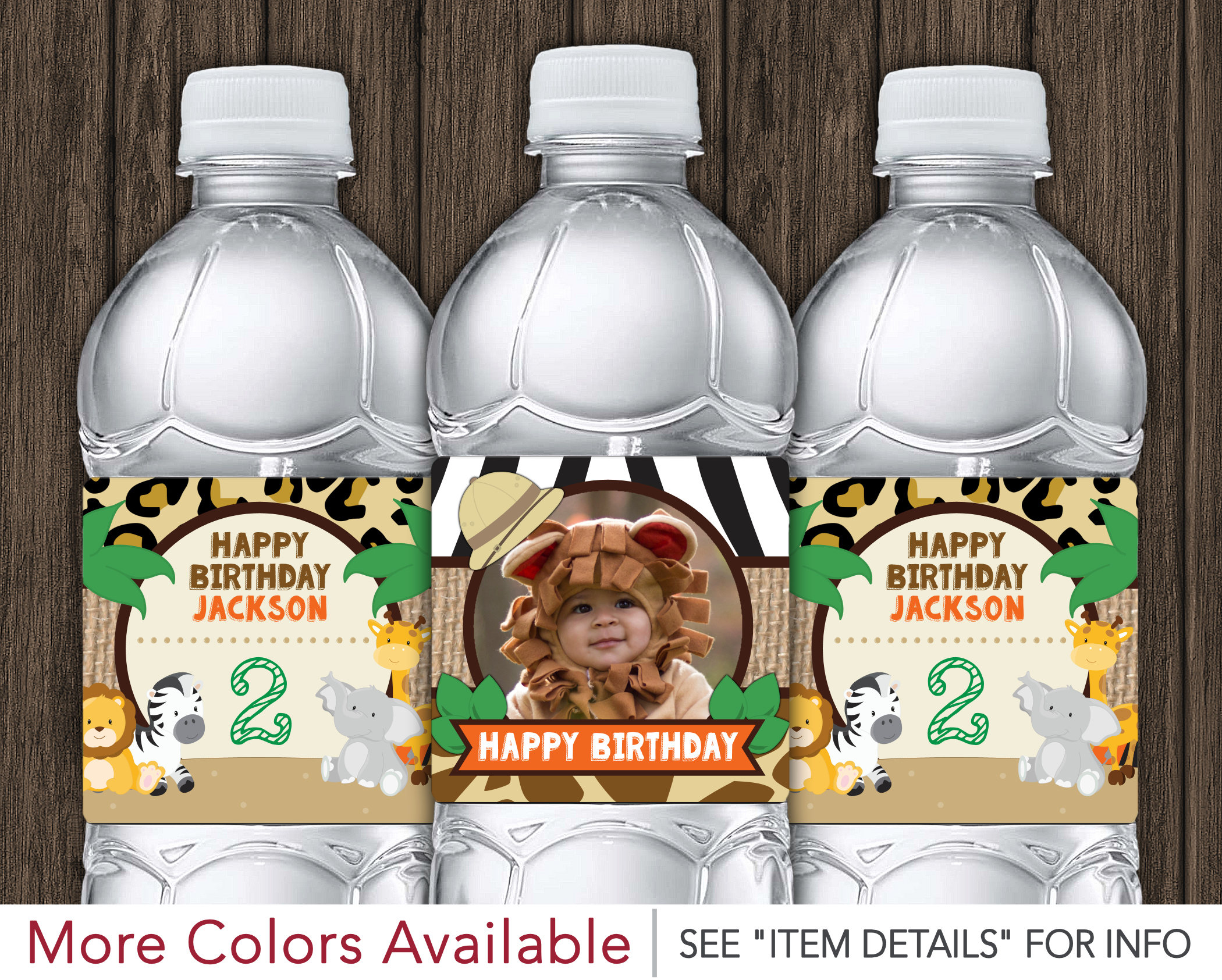 Safari Birthday Water Bottle Labels Printable Jungle