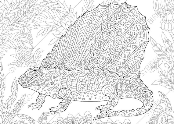 dimetrodon dinosaur dino coloring pages animal coloring book