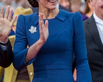 kate middleton blue pencil rockabilly celeb inspired dress custom made