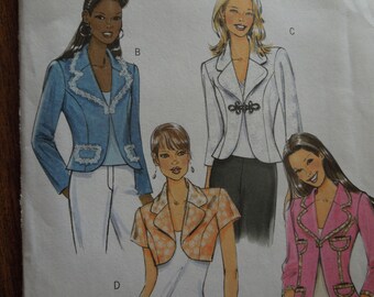 Butterick B4809, sizes 6-12, unlined, semi-fitted jacket, misses, womens, UNCUT sewing pattern