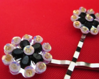 Black and Silver Bobby Pins B-16