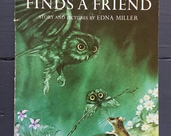 MOUSEKIN Finds A Friend 1967 Edna Miller Children's Book 60s