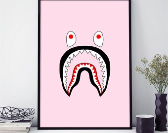 Bape Shark Art - Supreme Poster Bape Vans Bape Poster Supreme Wall Art Sneaker Art Kaws Poster Supreme Print Bape Art Bathing Ape Poster