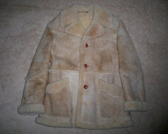 Vintage Piapa Ltd NY Shearling Sheepskin Bomber Mountain Man Bane Shaft Men's Jacket Coat Size 44