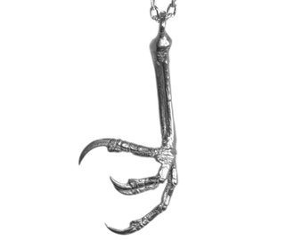 Sterling Silver Bird Claw Necklace silver Bird Jewelry Talon Pendant