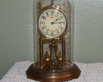 Vintage 1951 Welby 400 Day Anniversary Clock, Repair Clock, Parts, Restoration, Project Piece, Decorative Object, Clock Collector, Clocks