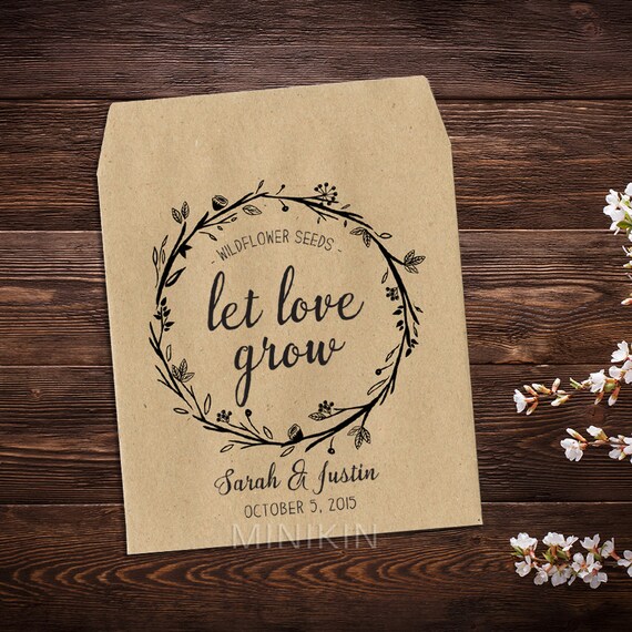 Personalized Seed Packet Seed Favors Wedding Favour Kraft