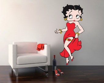 Betty Boop, Betty Boop Decal, Betty Boop Wall Decal, Betty Boop Wall Design, Betty Boop Wall Mural, Betty Boop Wall Art Sticker, b01