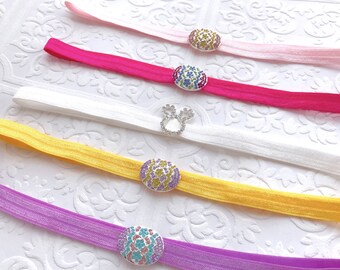 The Crystal Egg and Bunny Headbands or Clips- Your Color Choice