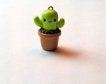 Cactus Charm, Potted Cactus Charm, Polymer Clay Charms, Bag Charms, Plugs, Charms, Pluggy, Planner Charm, kikki k, filofax, planner