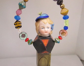 LOVE Assemblage Doll Mixed Media Ornament