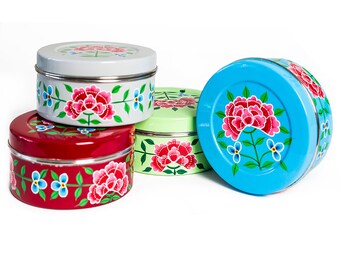 Tin, enamelware, enamel ware, hand painted,tin
