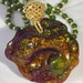 RESERVED FOR FRANE Gem Quality Fire Agate Necklace with Jade-Gold Beads Neckline (N-004)