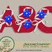 Digital Clipart - AWE Summer Patriot Alphabet, Upper case, Numbers, Some Symbols, Red. White and Blue, High Quality, 300 DPI PNGs